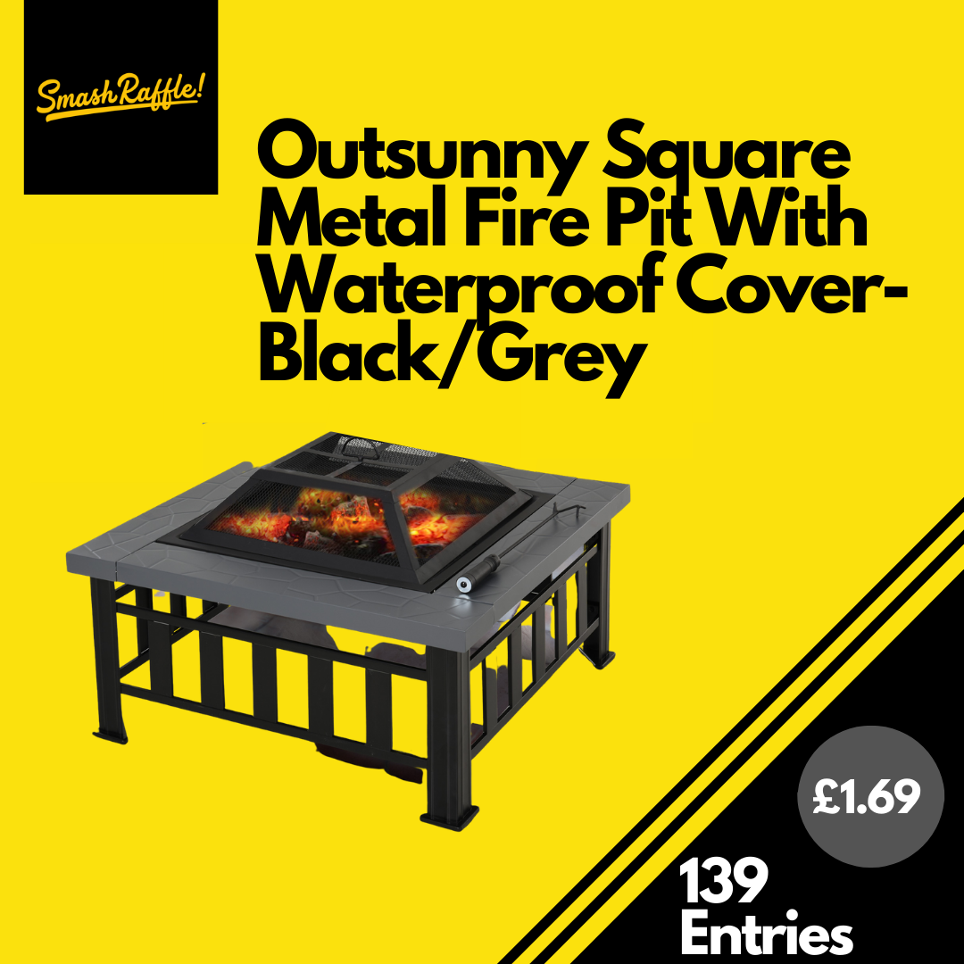 Outsunny Square Metal Fire Pit